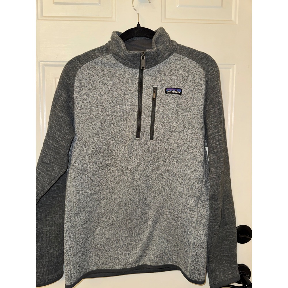 Patagonia Better Sweater 1/4 Zip Fleece Pullover Gray Mens Small 25522 Nickel